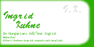 ingrid kuhne business card
